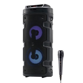 ALTAVOZ BT KARAOKE PORTATIL CON LUZ 10W SD+USB+FM – MICROFONO CON CABLE ELBE ALT-88-TWS