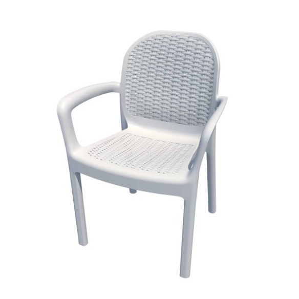 SILLON PLASMIR MIRANDA RATAN TECNOPOLIMERO+FIBRA DE VIDRIO BLANCA