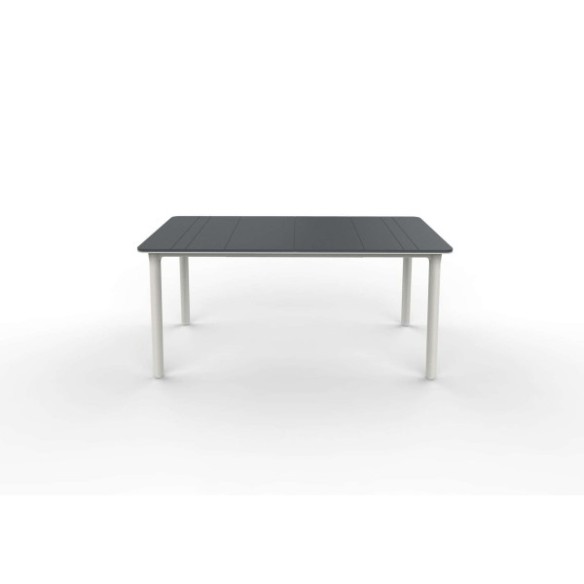 MESA RESOL NOA RESINA INECTADA RECTANGULAR 160x90 CM GRIS OSC. PATAS BLANCAS