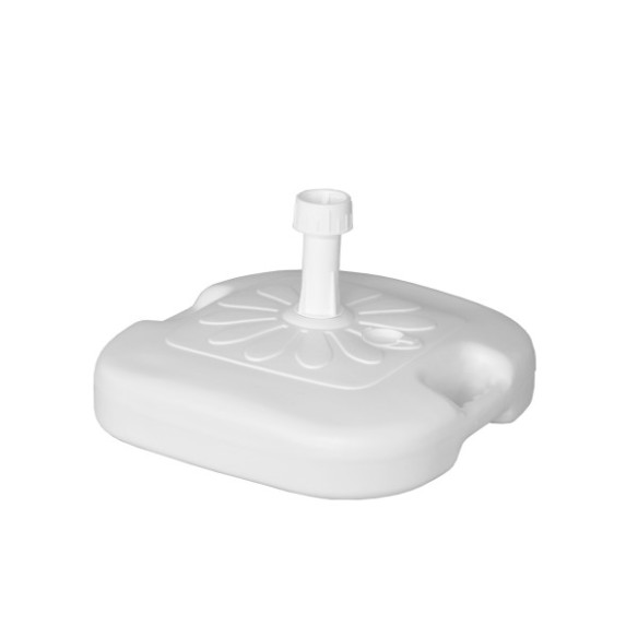 BASE PARASOL PANAMA RESINA INYECTADA 60x60 CM 50L TUBO 30/54MM BLANCO