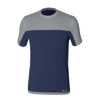 CAMISETA M. CORTA ISSA 8772 STRETCH  AZUL/GRIS  T-XL