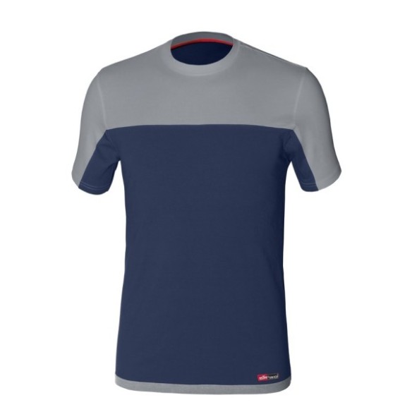CAMISETA M. CORTA ISSA 8772 STRETCH  AZUL/GRIS  T-XL