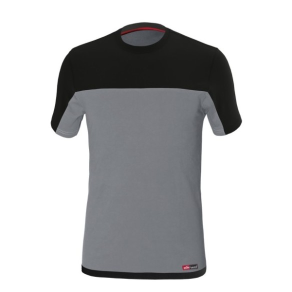 CAMISETA M. CORTA ISSA 8772 STRETCH  GRIS/NEGRO  T-XXL