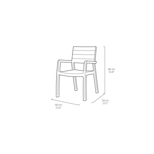 SILLON KETER SET HARMONY RESINA INYECTADA BLANCO/MARRON CLARO