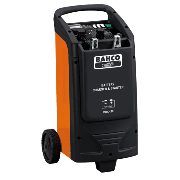 CARGADOR ARRANCADOR DE BATERIAS 12/24V CON RUEDAS BAHCO