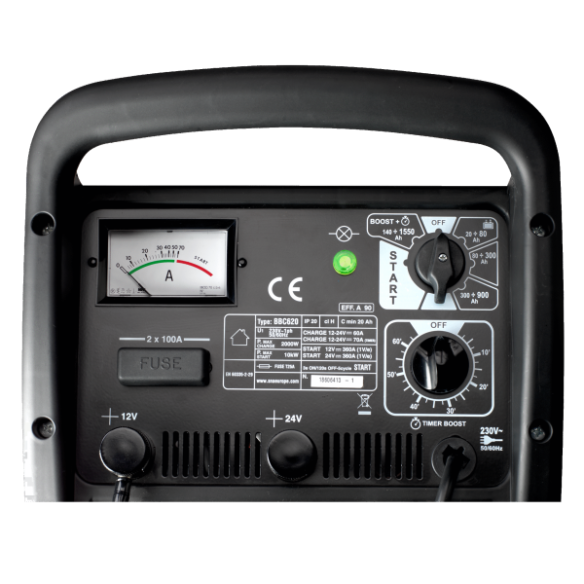 CARGADOR/ARRANCADOR BATERIA 12/24V CON RUEDAS BAHCO