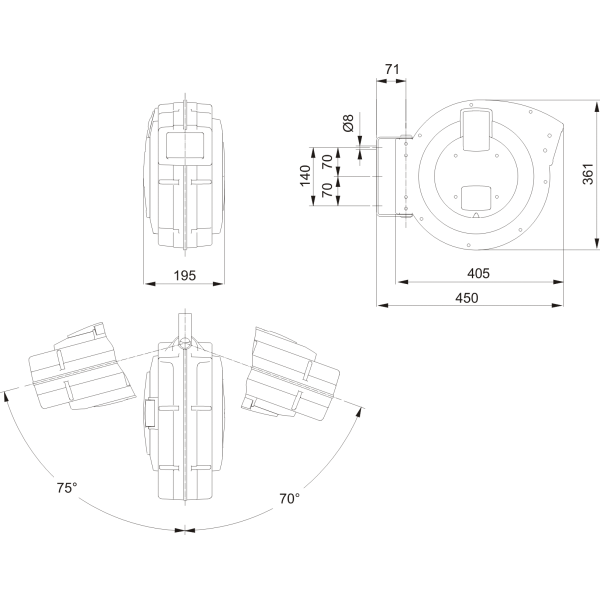 ENROLLADOR DE MANGUERA CON SOPORTE 10mmX15m BAHCO