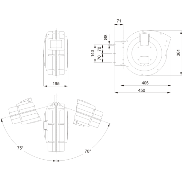 ENROLLADOR DE MANGUERA CON SOPORTE 10mmX15m BAHCO