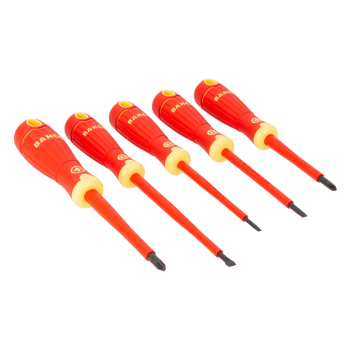 JUEGO DE 5 DESTORNILLADORES PHILLIPS RANURADOS AISLADOS BAHCO