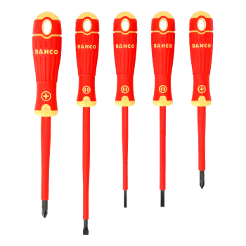 JUEGO DE 5 DESTORNILLADORES PHILLIPS RANURADOS AISLADOS BAHCO 2