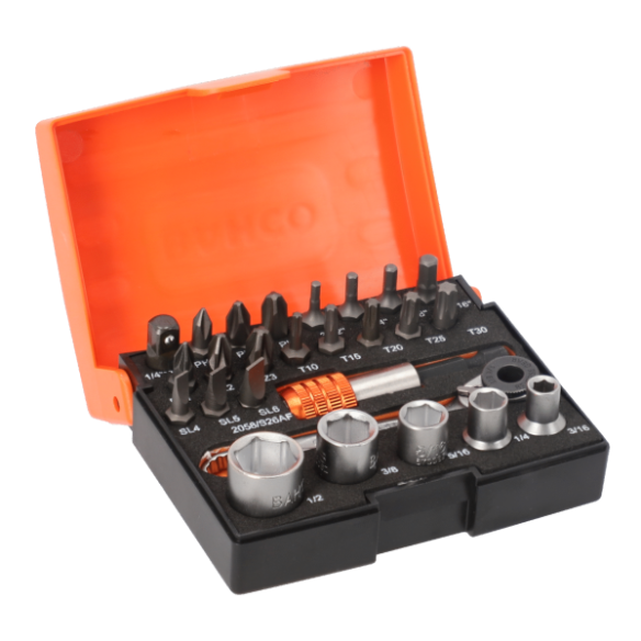 JUEGO PUNTAS CON CARRACA 26 PZAS BAHCO