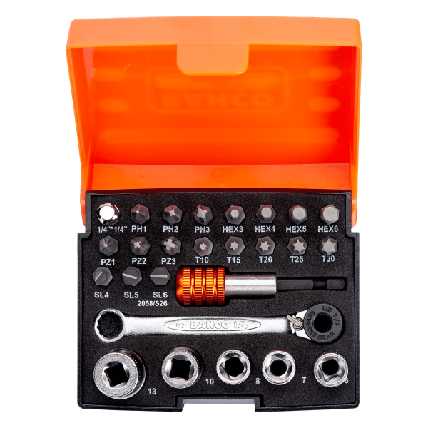 JUEGO PUNTAS CON CARRACA 26 PZAS BAHCO