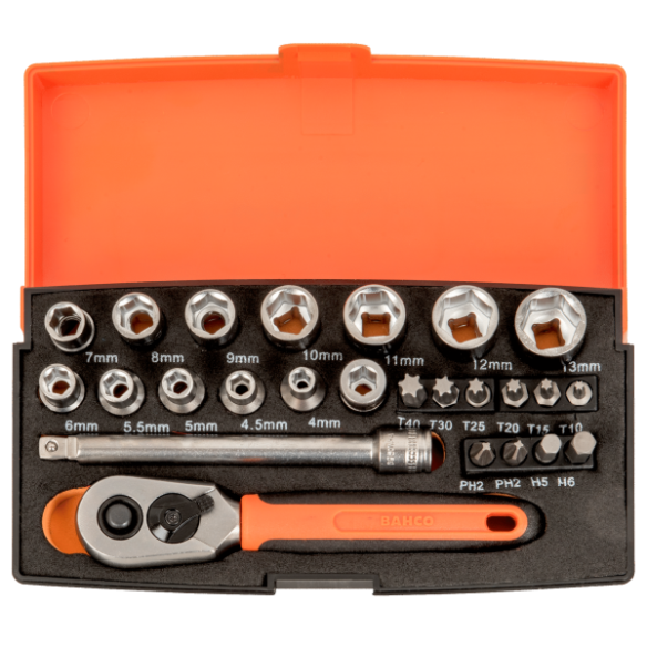 JUEGO DE VASOS DE IMPACTO DE 1/2" 14 PZAS. BAHCO