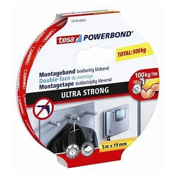 CINTA DOBLE CARA ULTRA STRONG MOUNTING PRO 5MX19MM TESA