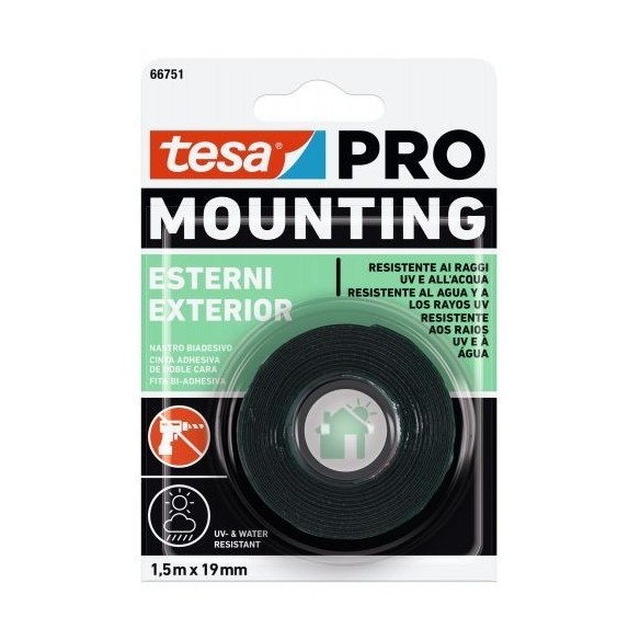 CINTA DOBLE CARA EXTERIOR MOUNTING PRO 1.5MX19MM TESA