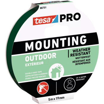 CINTA DOBLE CARA EXTERIOR MOUNTING PRO 5MX19MM TESA