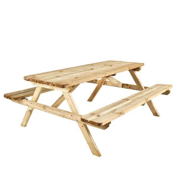 MESA PICNIC BANCOS ABATIBLES 180X170XH76 CM PARA 6 PERSONAS MADERA 38MM.