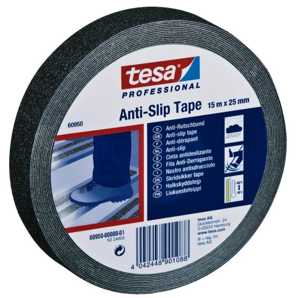 CINTA ANTIDESLIZANTE TESA 15 M X 25 MM NEGRA