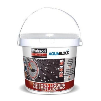 SILICONA LIQUIDA RUBSON AQUABLOCK 1KG GRIS