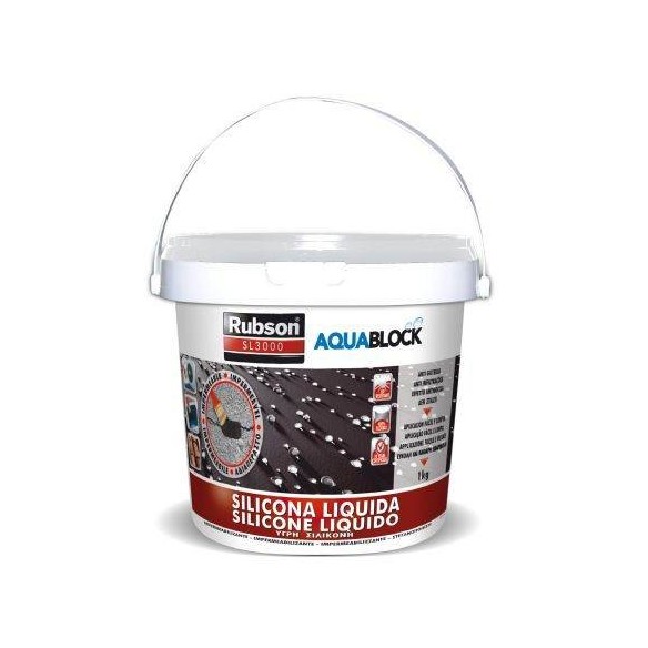 SILICONA LIQUIDA RUBSON AQUABLOCK 1KG TEJA