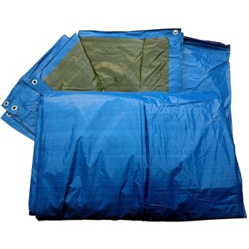 TOLDO DE POLIETILENO REFORZADO 4 X 6 MTS 90 GRAMOS AZUL/VERDE
