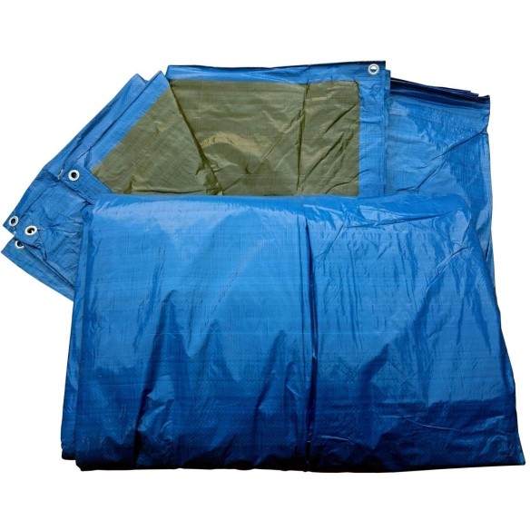 TOLDO DE POLIETILENO REFORZADO 4 X 6 MTS 90 GRAMOS AZUL/VERDE