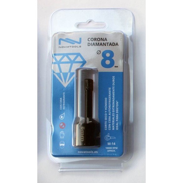 CORONA DIAMANTADA NOVATOOLS PORCELANICO 8 MM M-14