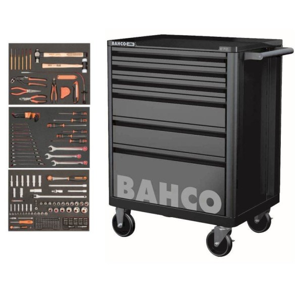 CARRO TALLER METALICO 6 CAJONES 216 PZAS BAHCO