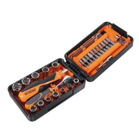 JUEGO VASOS Y PUNTAS ESTUCHE 39 PIEZAS BETA