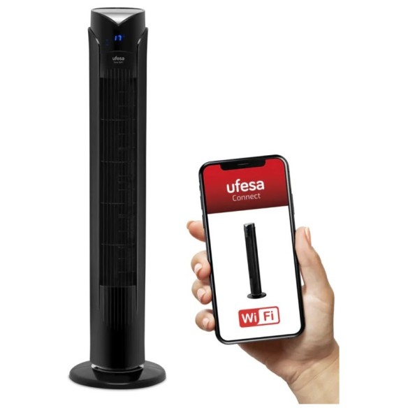 VENTILADOR TORRE OSLO 45W 3V OSCILANTE WIFI C/MANDO UFESA