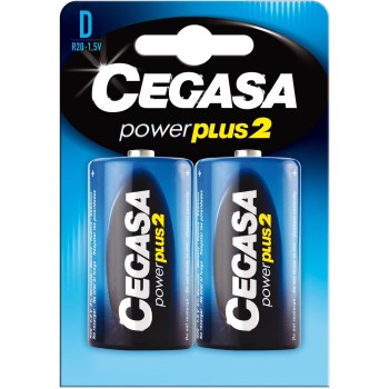PILA POWER PLUS-2 R-20 BL.2 1,5V CEGASA