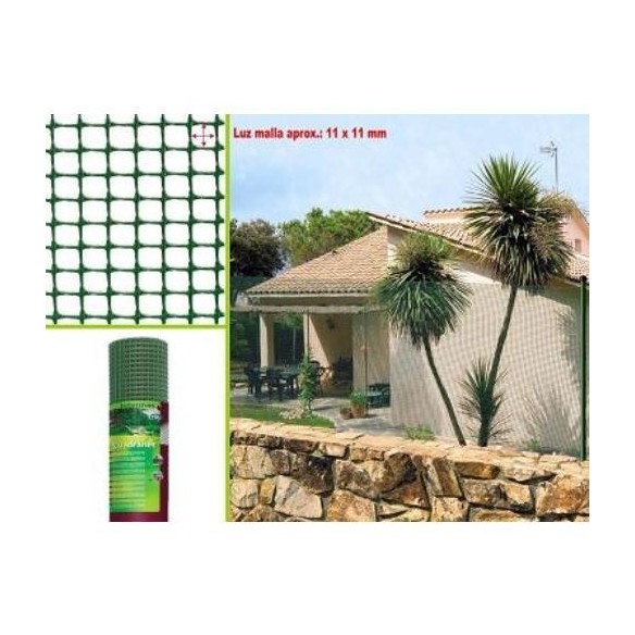 MALLA NORTENE ROLLO C-112 VERDE PLASTICA 10x10  1X25M