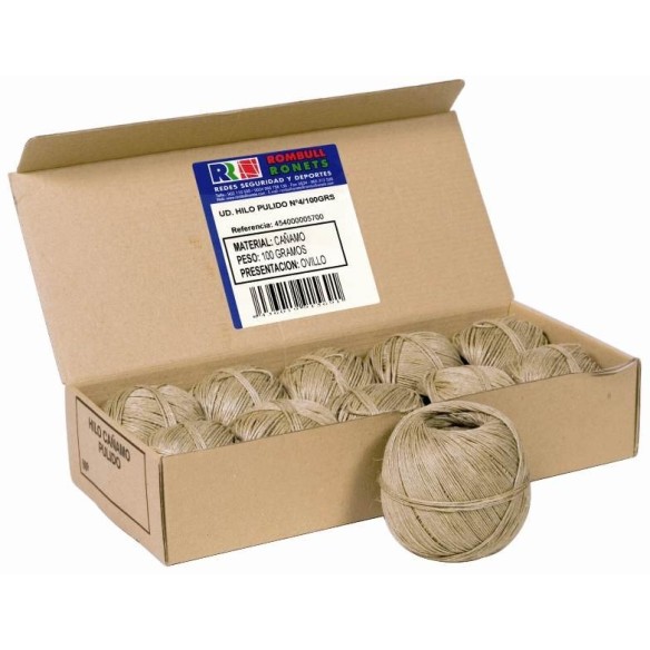 HILO PULIDO OVILLO Nº 8 FIBRA NATURAL Ø 0,5 MM 100 GR