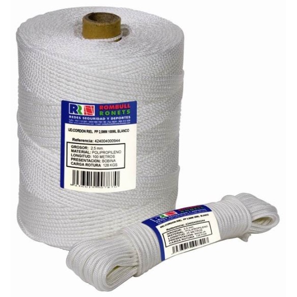 CORDON RIEL MADEJA POLIPROPILENO Ø 2,5 MM BLANCO 200 M