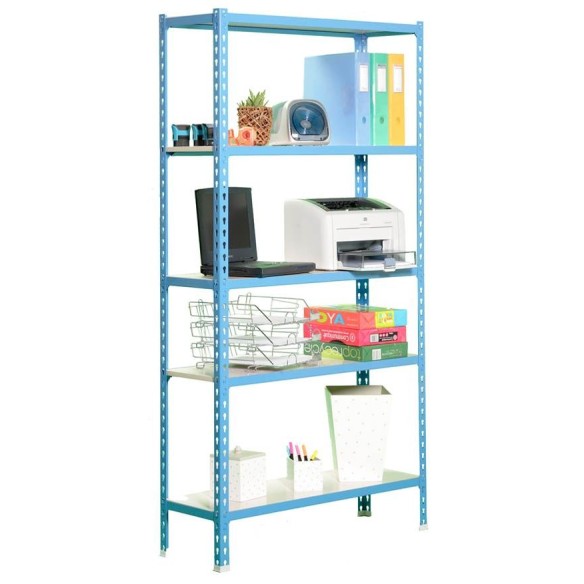 ESTANTERIA CLICK 5/400 SIMON 400 BLANCO Y AZUL 5 BALDAS