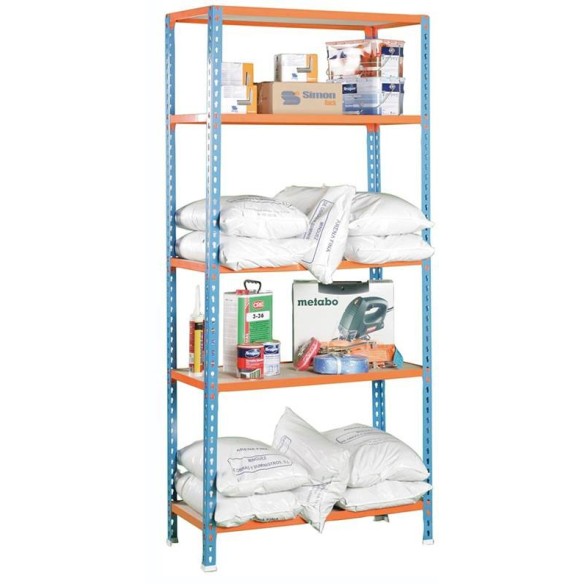 ESTANTERIA MADERCLICK 5/400 SIMON 1800 X 900 X 400 MM AZUL NARANJA 5 BALDAS
