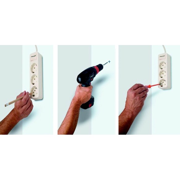 BASE MULTIPLE CON CABLE 3 TOMAS 2623 FAMATEL