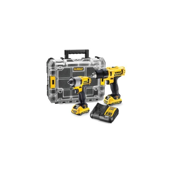 KIT 12V TALADRO ATORNill. XR+ATORNILLADOR IMPACTO XR+ORGANIZAD+2BAT. LI-ION DEWALT