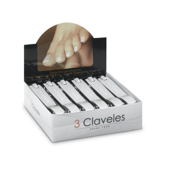 CORTAUÑAS CON LIMA CROMADO 8cm. Exp.12UD. 3C