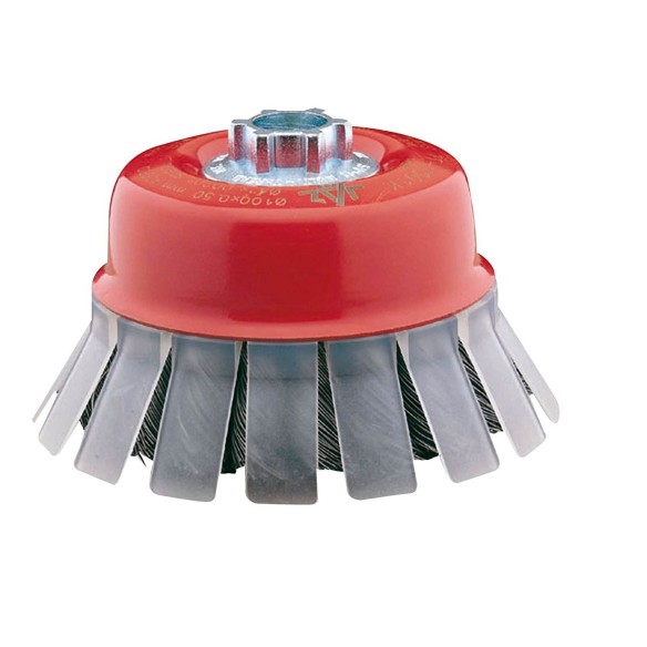 CEPILLO TAZA CON GUARDA PROTECTORA JAZ TTG ACERO GRIS TRENZADO 100X0,3 MM M-14