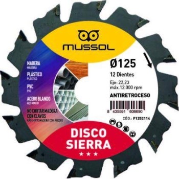DISCO WIDIA MUSSOL 125X2,4 MM 8 DIENTES