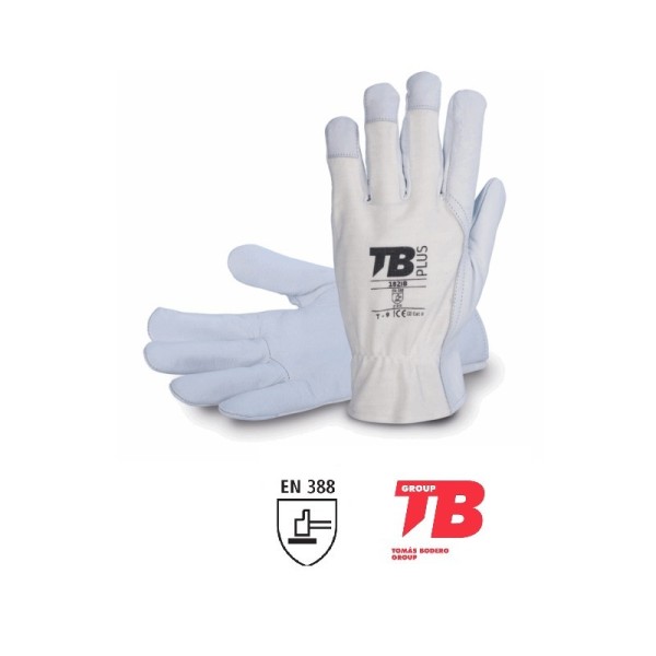 GUANTE PIEL - DORSO ALGODON 182IB  T-9 TOMAS BODERO