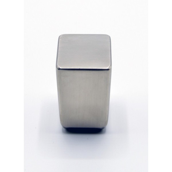 POMO METALICO MINI CUADRADO 15X15 NIQUEL CEPILLADO