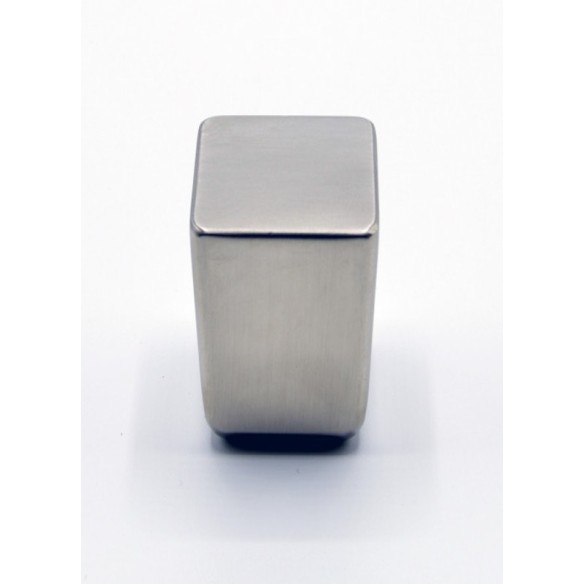POMO METALICO MINI CUADRADO 15X15 NIQUEL CEPILLADO