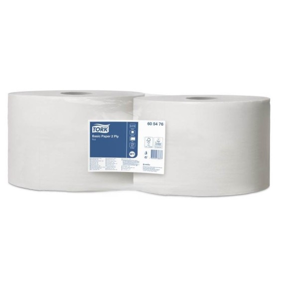 BOBINA CELULOSA PASTA VIRGEN 2 CAPAS TORK  600 M 5,33 KG