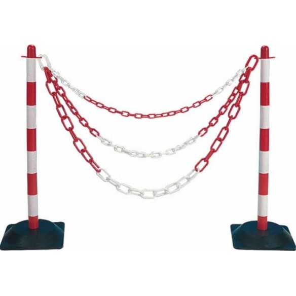 CADENA SEÑALIZACION PLASTICO Ø7,5x25M BLANCA ROJA