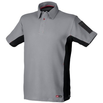 POLO M. CORTA ISSA 8170 STRETCH  GRIS  T-M