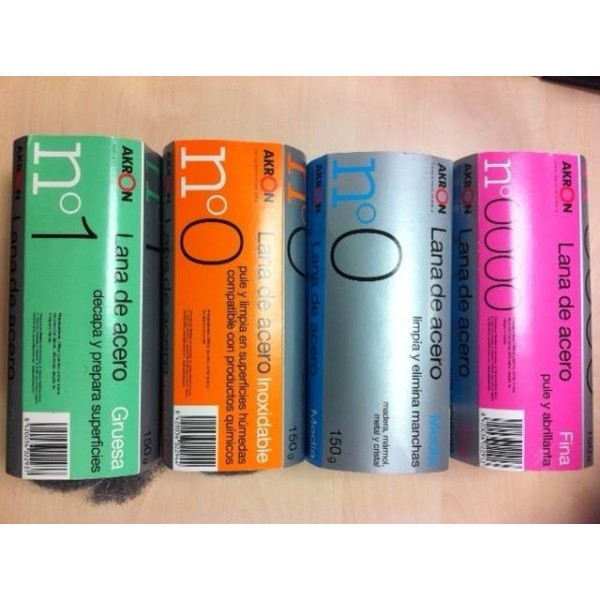 LANA DE ACERO INOX AKRON 2294 150GRS MEDIO N.0 BOBINA