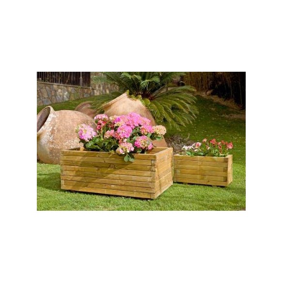 JARDINERA RECTANGULAR GAIA 100x50x40 MARRON OSCURO INTERMAS