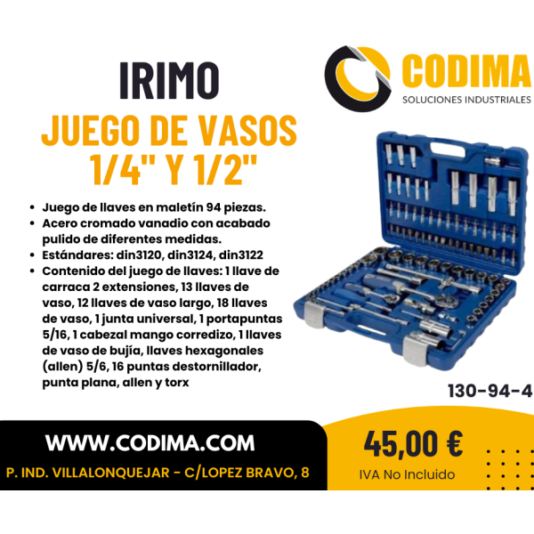 OFERTA JUNIO 2026 MALETIN IRIMO 94 PIEZAS